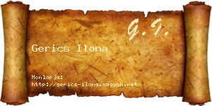 Gerics Ilona névjegykártya